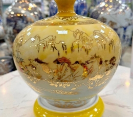 Bình hút lộc miệng lươn cảnh trơn vẽ vàng các cảnh cao 26cm