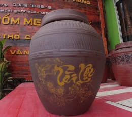 Bình ngâm rượu vẽ Tài Lộc 10L, Gốm sứ Bát Tràng