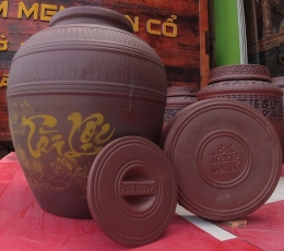 Bình ngâm rượu vẽ Tài Lộc 50L, Gốm sứ Bát Tràng