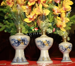 Đèn Dầu Hoa Văn Cuốn Thư Số 2 , Gốm Sứ Bát Tràng