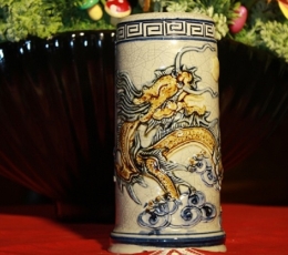 Ống Hương Long Hý Châu Số 2 H19 - Gốm Sứ Bát Tràng