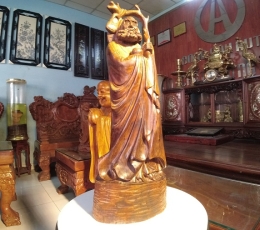 Tượng gỗ mỹ nghệ Đạt Ma Sư Tổ gỗ cẩm lai cao 56cm