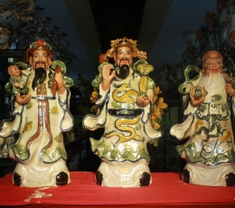 Tượng Tam Đa Gốm sứ Bát Tràng Phúc _ Lộc _Thọ H60 