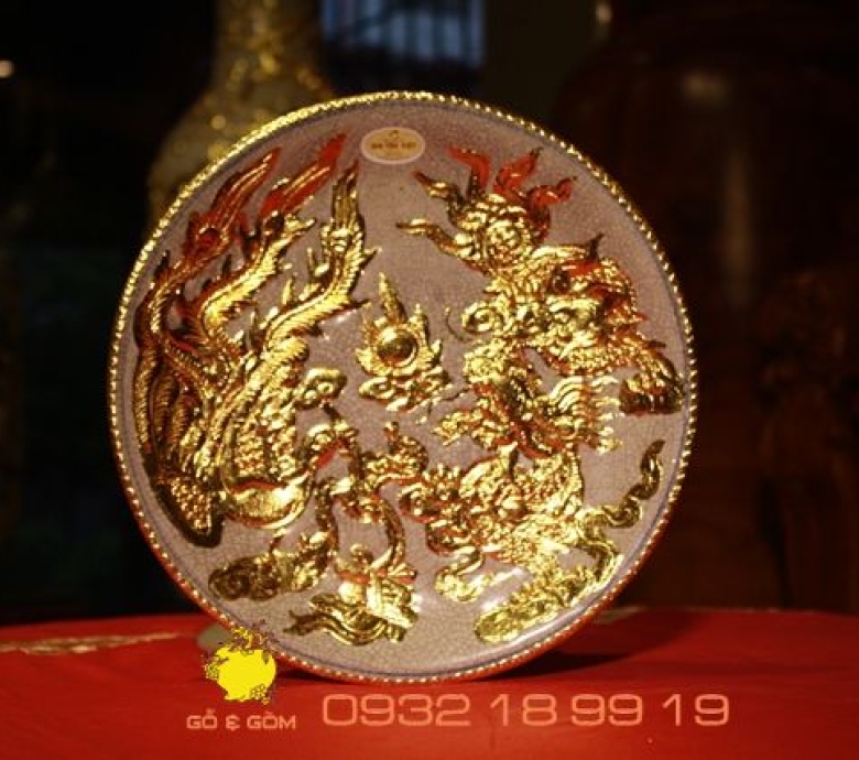 Bộ Đồ Thờ Tâm Linh Gia Tộc Việt Men Rạn Dát Vàng 9999
